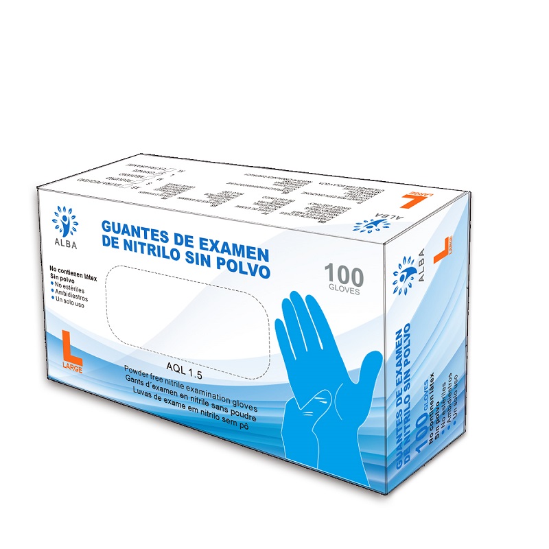 Nitrilo L Sin Polvo Estéril Azul (Caja 100u.) - Ribas Medicina